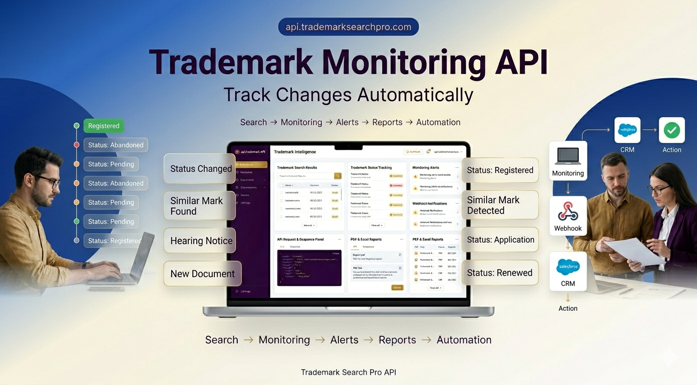 Trademark Monitoring API | Automate Trademark Tracking & Alerts