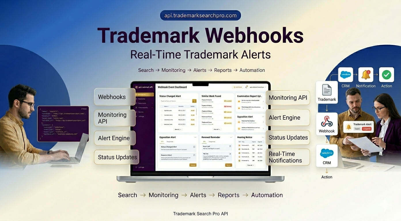 Trademark Webhooks | Real-Time Trademark Alerts & Monitoring